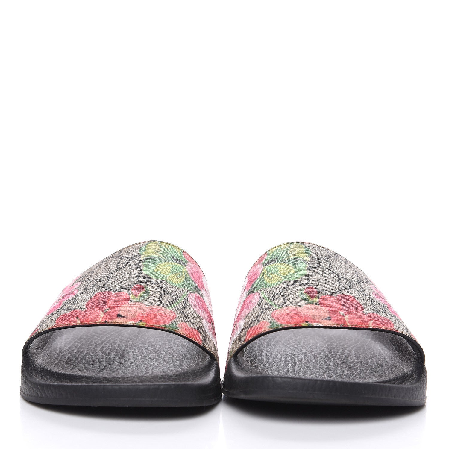 Gucci GG Supreme Monogram Blooms Slide Sandals 38 Beige Multicolor 2 of 8