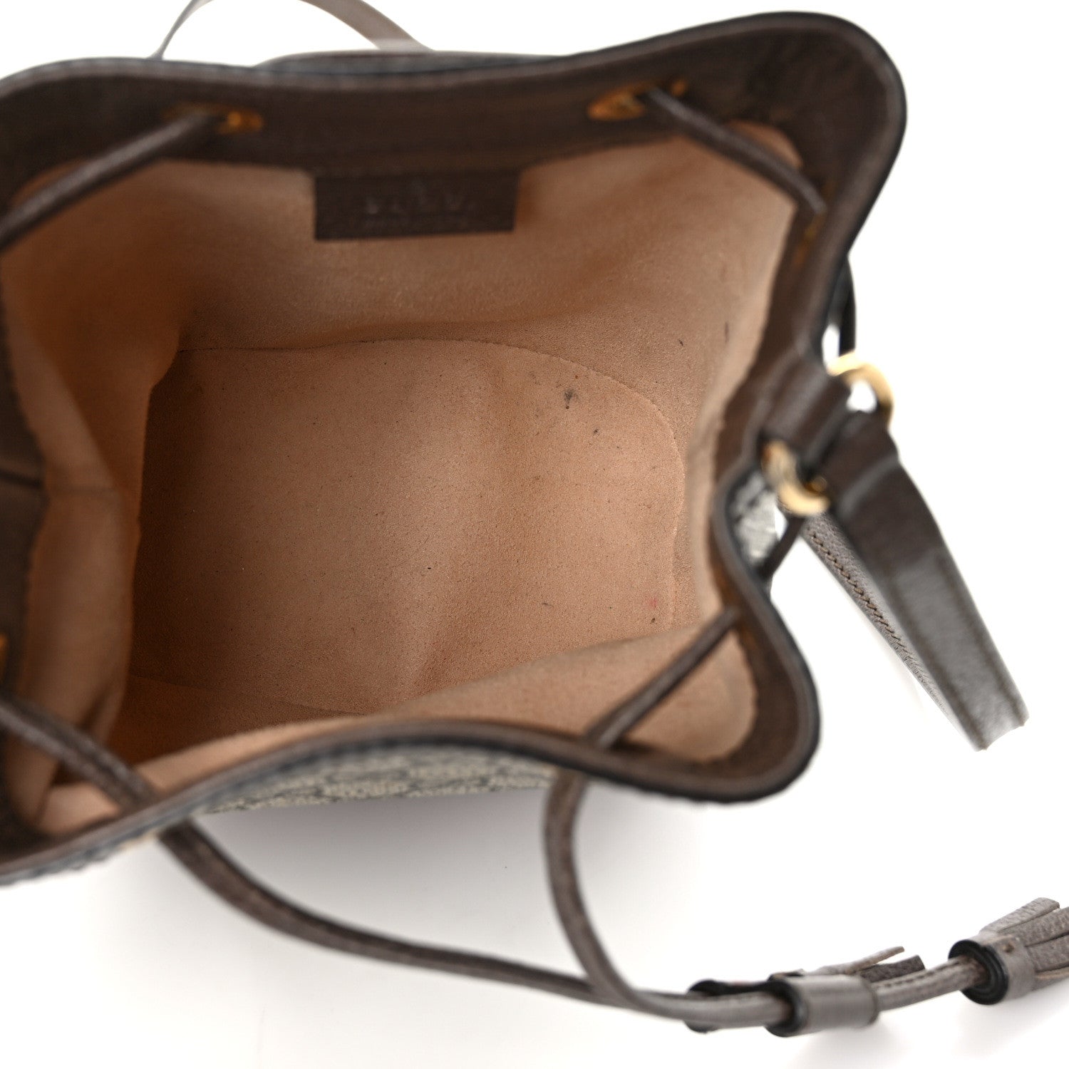 Gucci GG Supreme Monogram Web Mini Ophidia Bucket Bag Brown 5 of 13