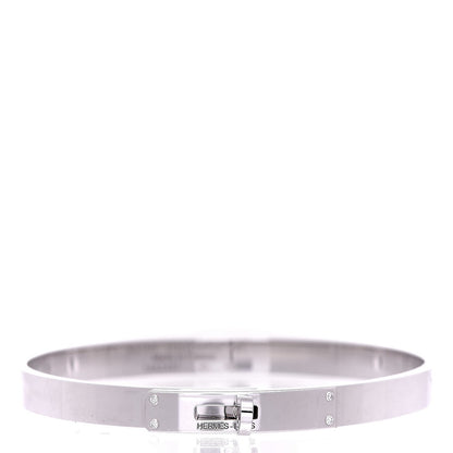 Hermes 18K White Gold Diamond PM Kelly Bracelet SH 1 of 5