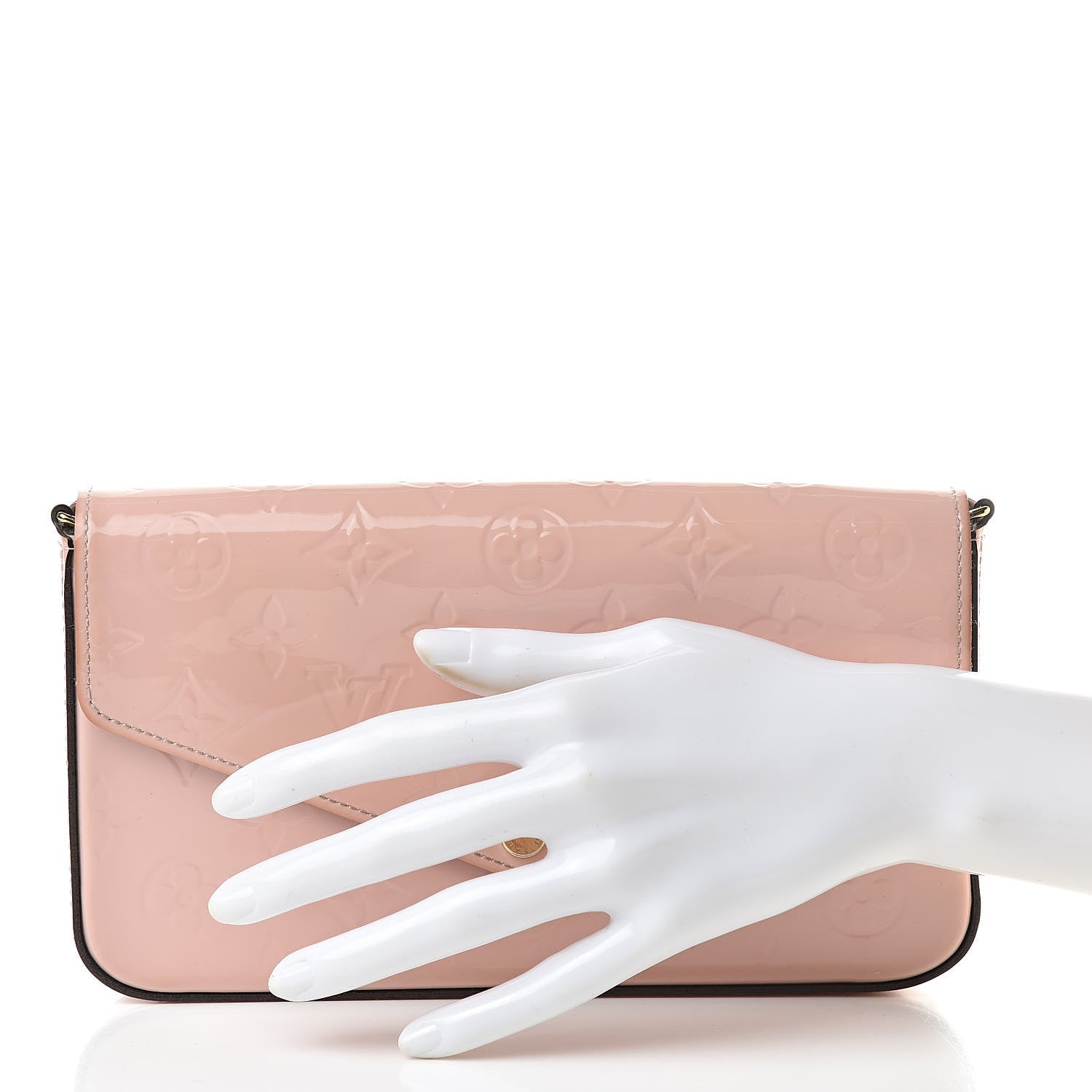 Louis Vuitton Vernis Felicie Chain Wallet Rose Ballerine 2 of 16