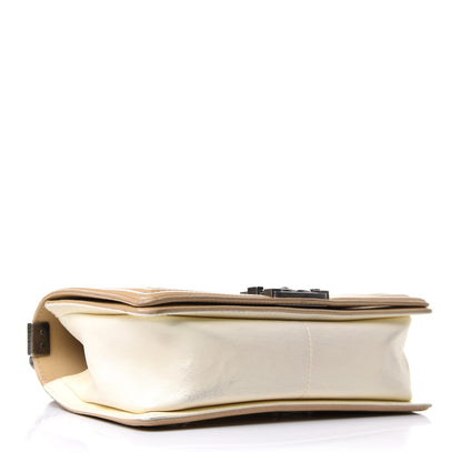 Chanel Lambskin Quilted Medium Boy Flap Ivory Havana Beige 3 of 9