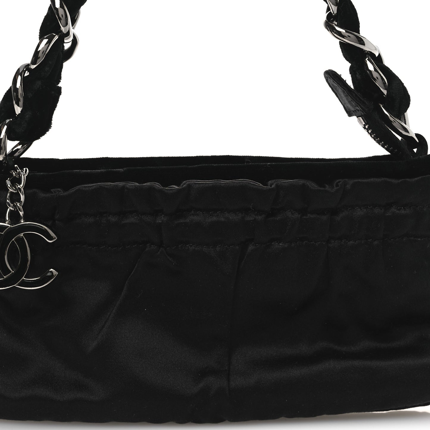 Velvet Satin Evening Bag Black