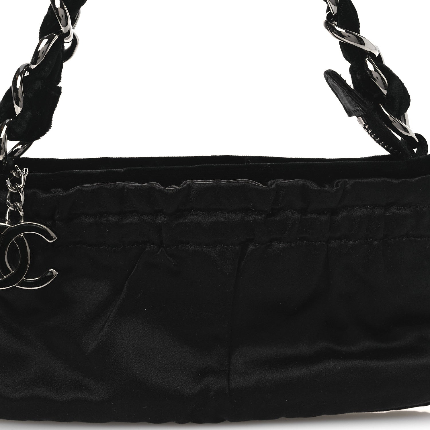 Chanel Velvet Satin Evening Bag Black 8 of 11