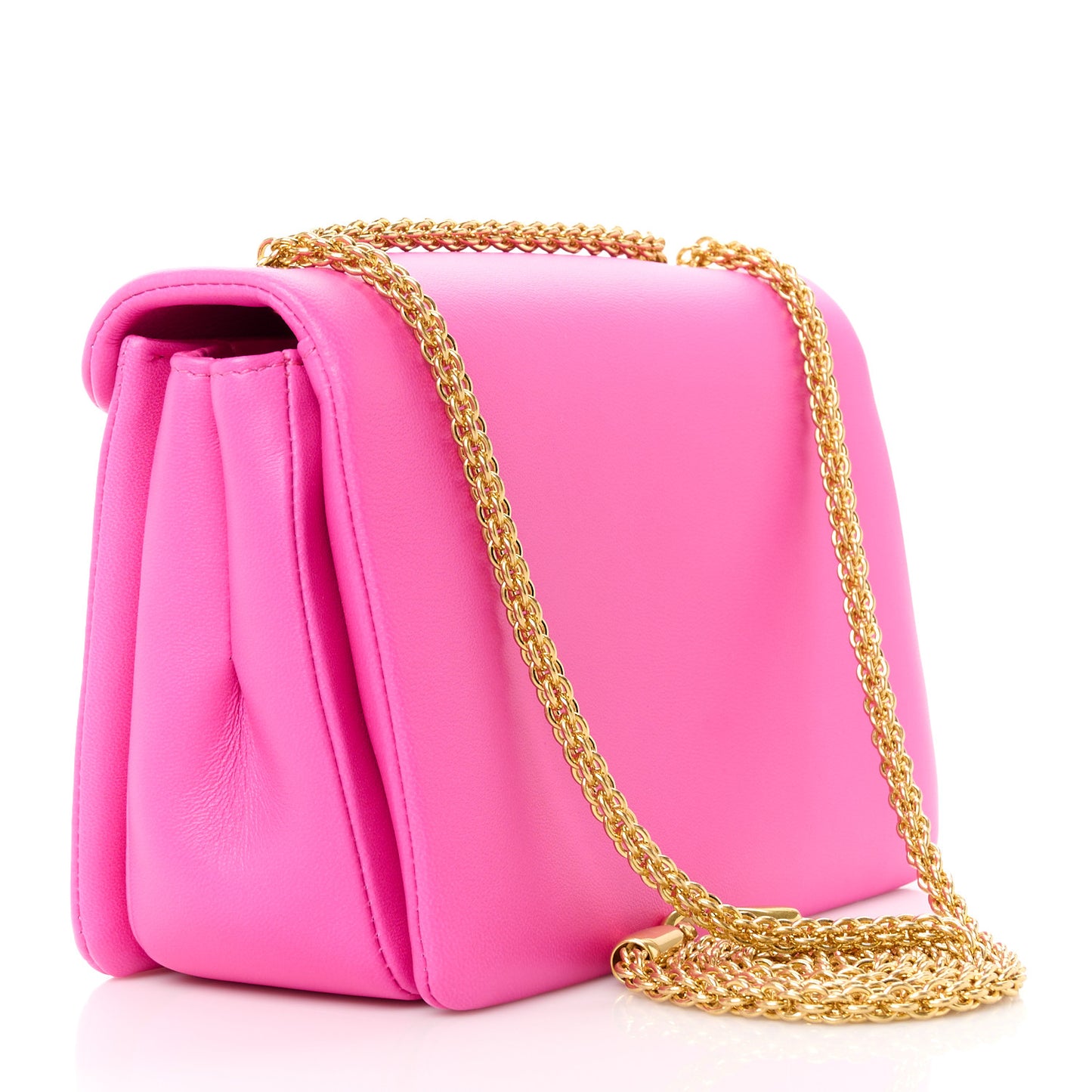 Nappa One Stud Chain Clutch Pink PP