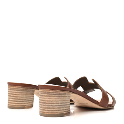 Hermes Calfskin Oasis Sandals 38 Gold 4 of 8
