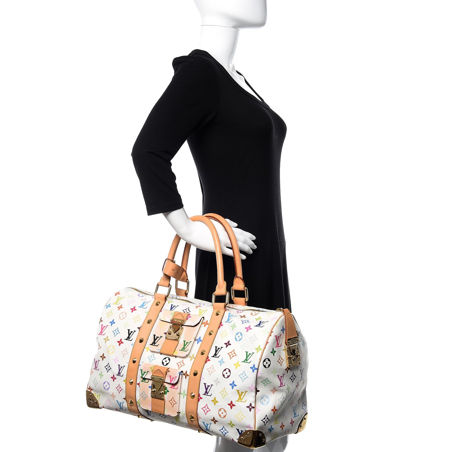 Louis Vuitton Monogram Multicolor Keepall 45 White 2 of 9
