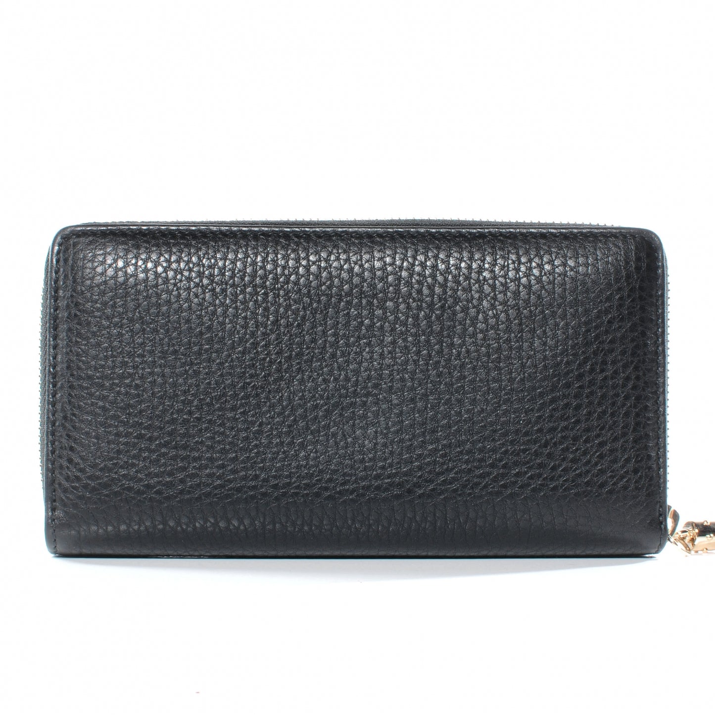 Pebbled Calfskin Soho Zip Around Wallet Black