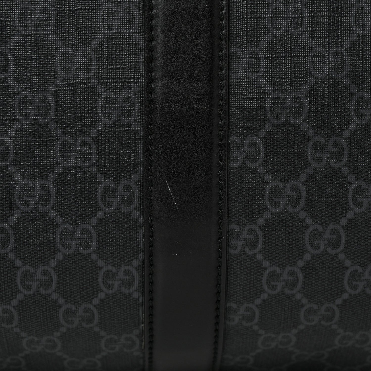 Gucci Soft GG Supreme Monogram Appia Calfskin Web Large Carry On Duffle Bag Black Grey 18 of 23