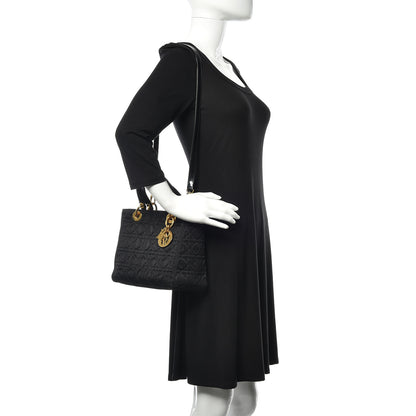 Christian Dior Nylon Cannage Medium Lady Dior Black 2 of 13