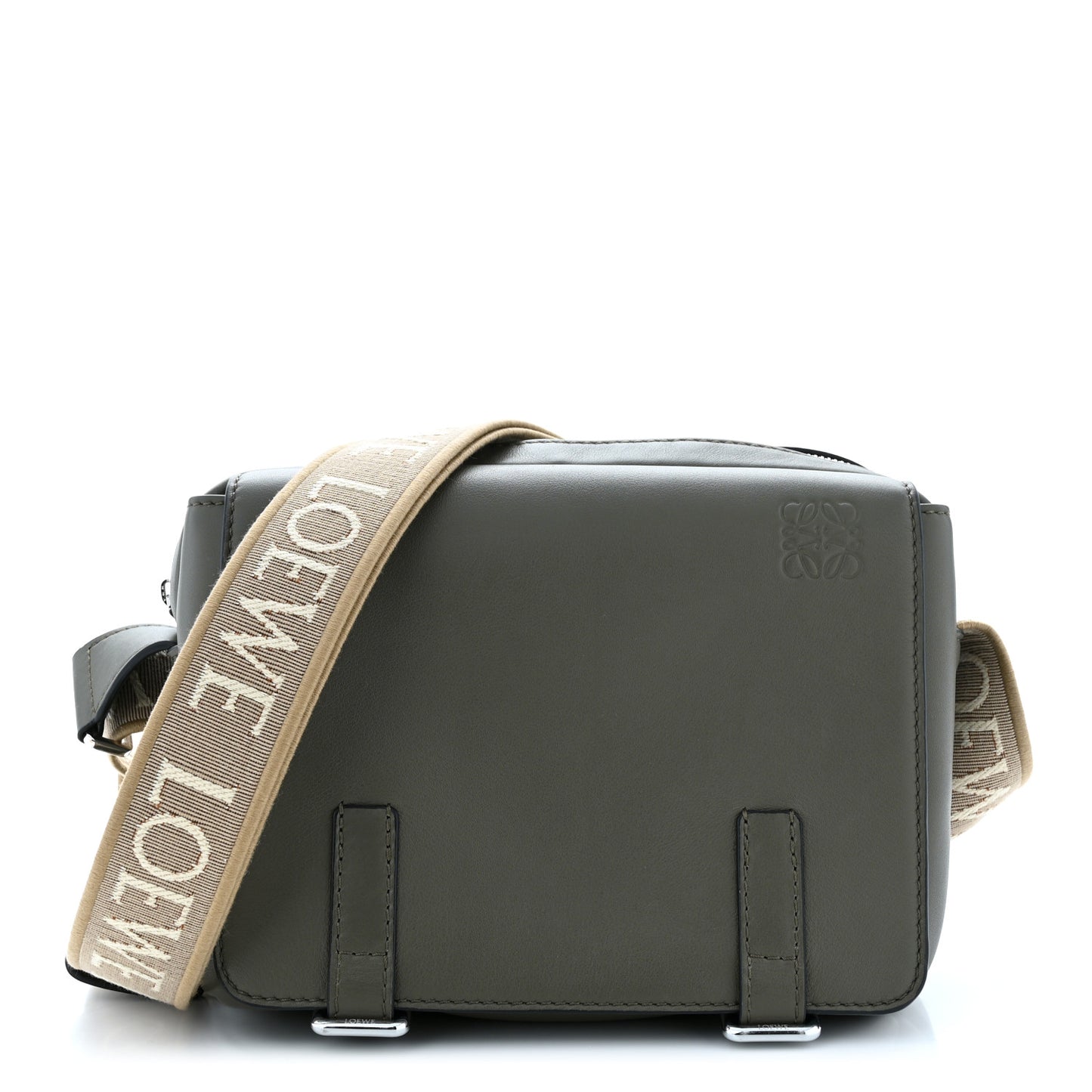 Smooth Calfskin XS Military Messenger Bag Khaki Green