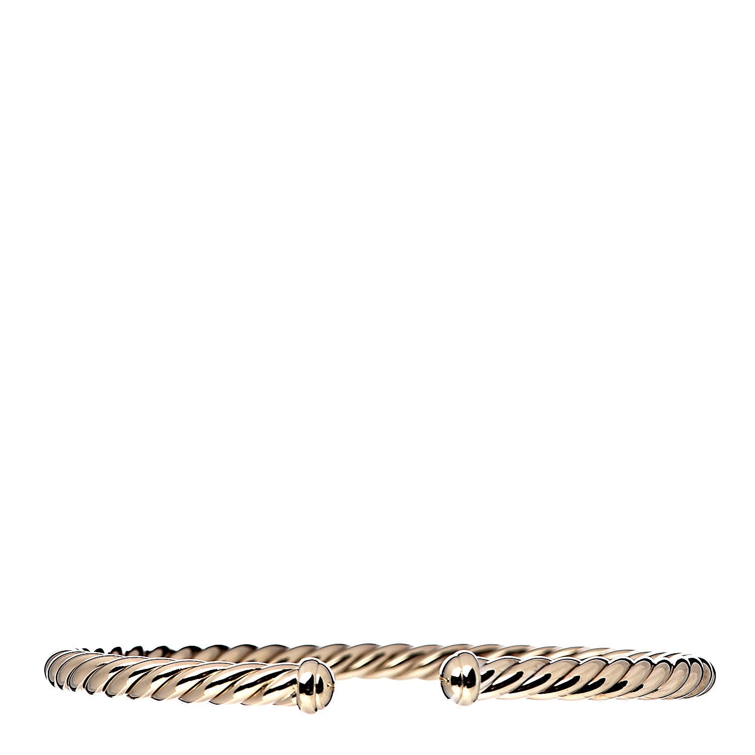 David Yurman 18K Yellow Gold 4mm Cablespira Bracelet 1 of 5