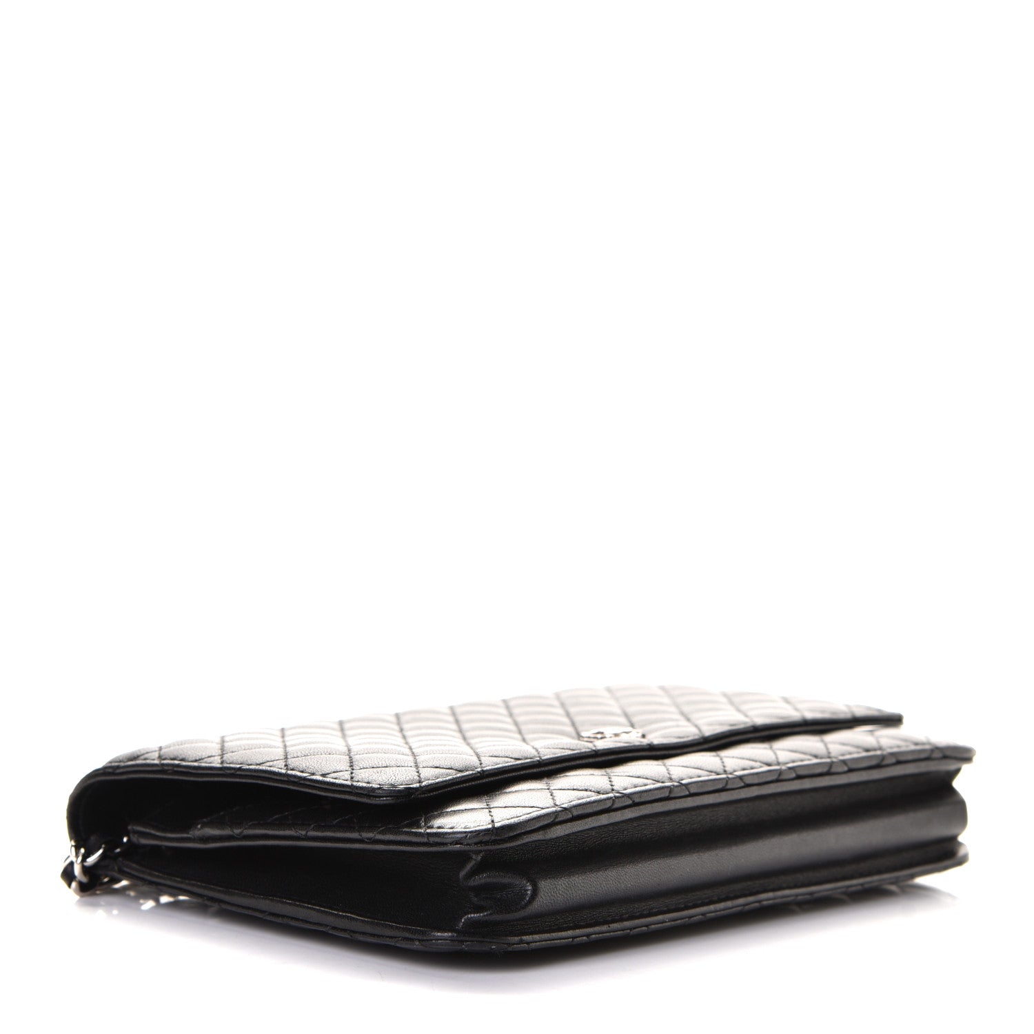 Chanel Lambskin Micro Quilted Wallet On Chain WOC Black 3 of 8