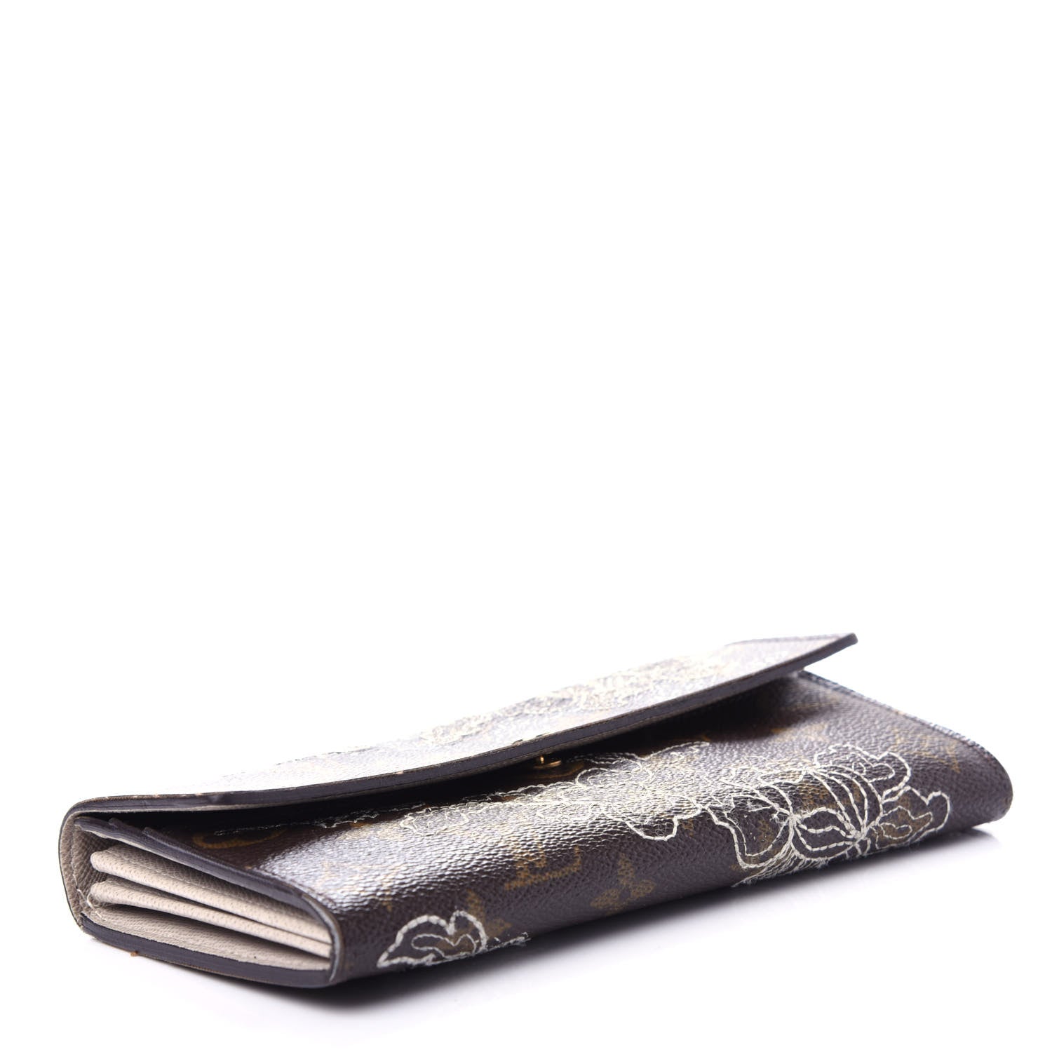 Louis Vuitton Monogram Dentelle Sarah Wallet Silver 4 of 11