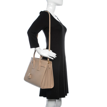 Saint Laurent Calfskin Small Sac De Jour Dark Beige 2 of 13