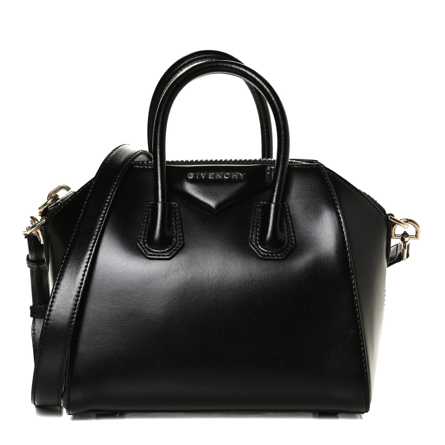 Shiny Lord Calfskin Mini Antigona Black