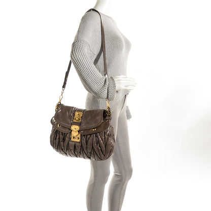 Miu Miu Nappa Matelasse Coffer Hobo Fumo 2 of 9
