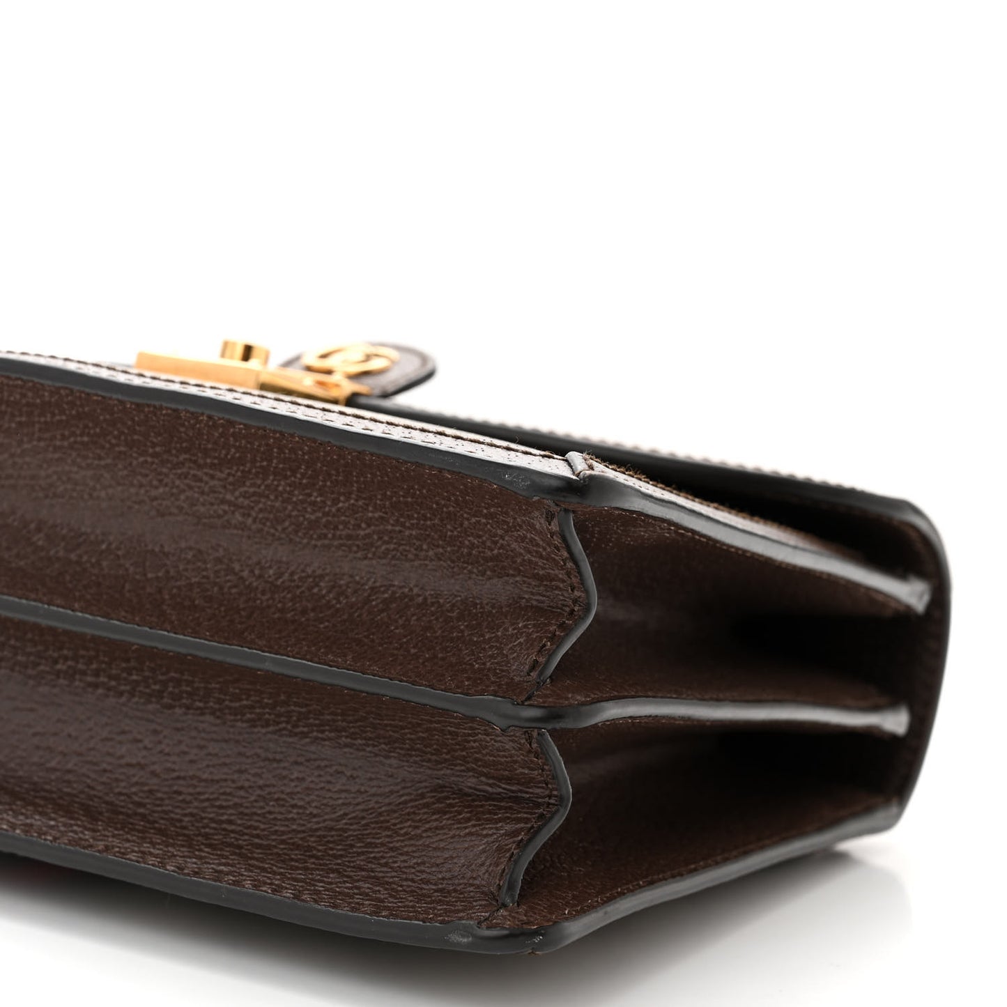 GG Supreme Monogram Textured Dollar Calfskin Web Small Ophidia Padlock Top Handle Bag Beige Ebony New Acero