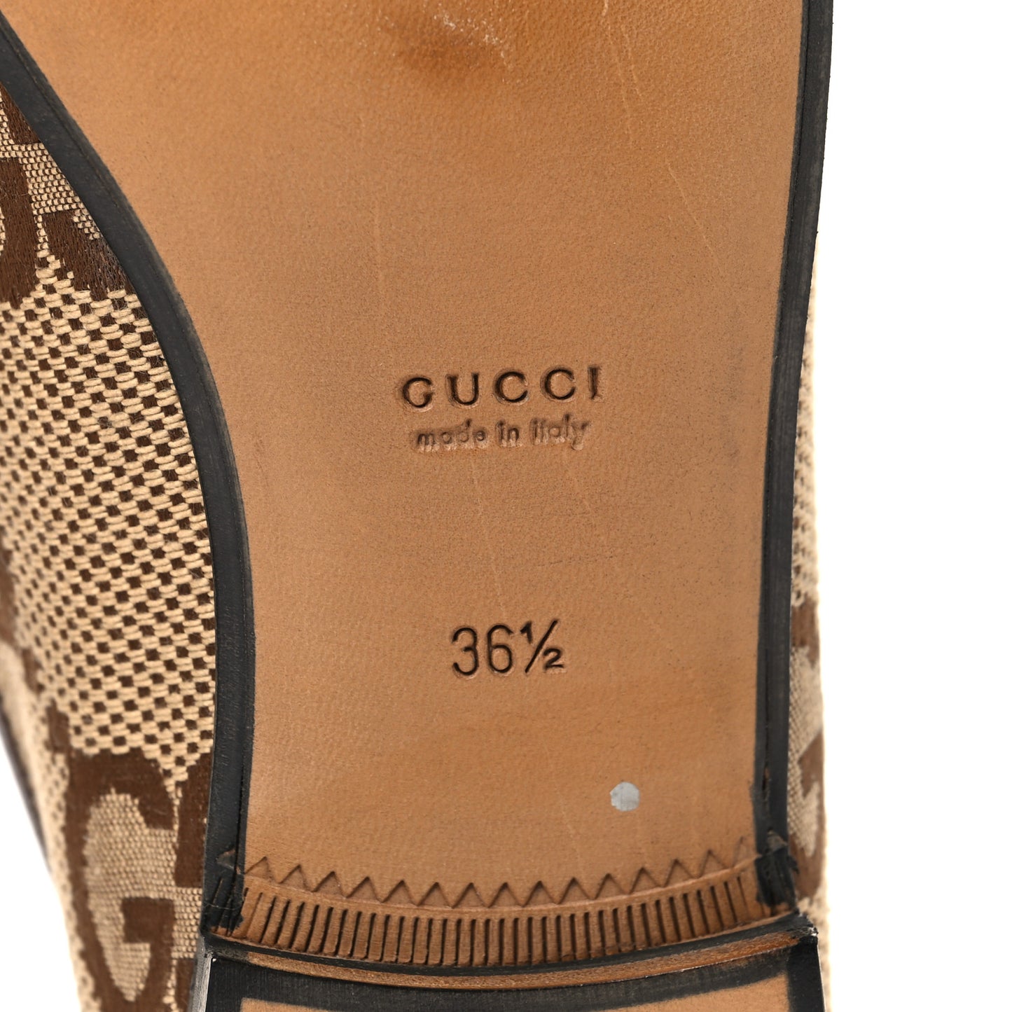 Monogram Jumbo GG Malaga Kid Horsebit Womens Jordaan Loafers 36.5 Camel Ebony New Acero Beige