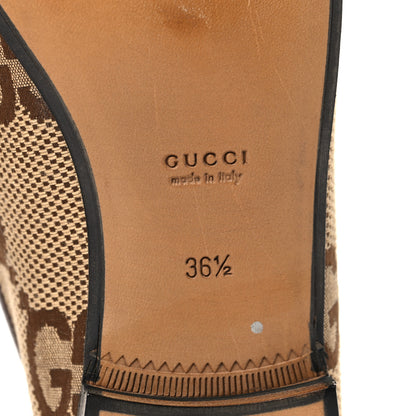Gucci Monogram Jumbo GG Malaga Kid Horsebit Womens Jordaan Loafers 36.5 Camel Ebony New Acero Beige 7 of 9