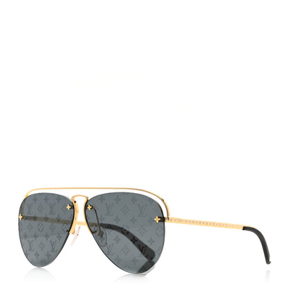 Louis Vuitton Monogram Grease Sunglasses Z1172W Gold 1 of 7