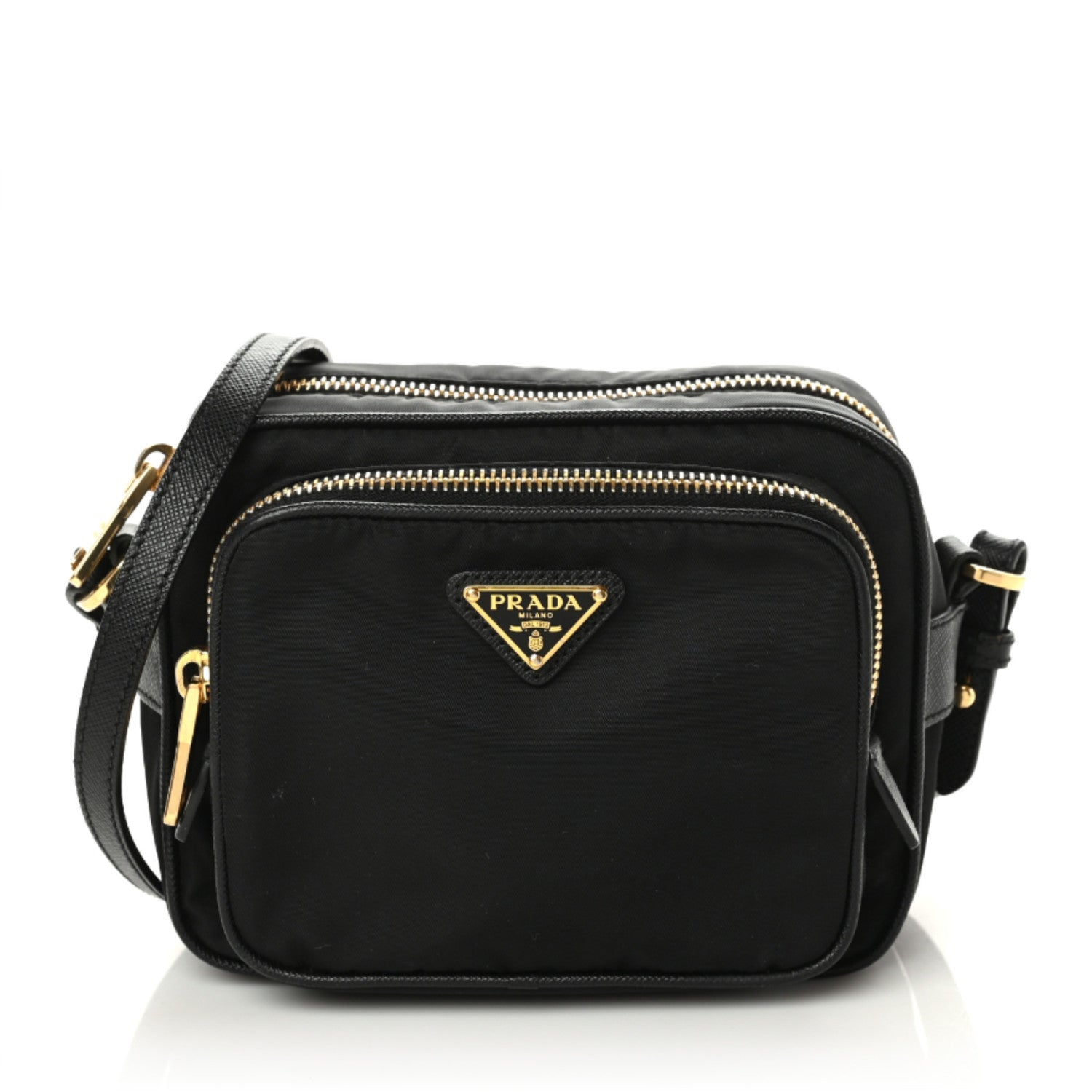 Prada Nylon Saffiano Double Zip Camera Bag Black 1 of 9