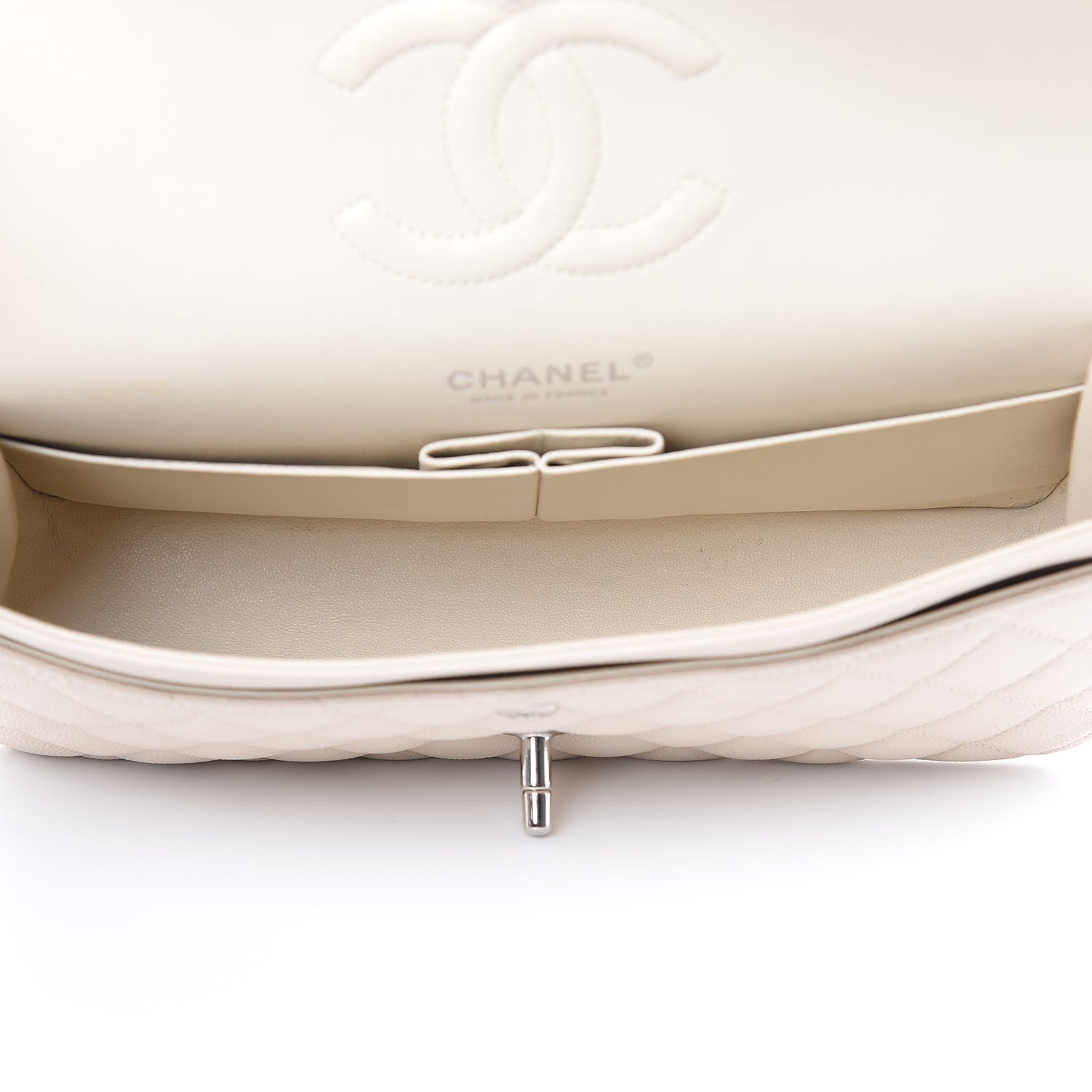 Chanel Caviar Quilted Medium Double Flap Light Beige 5 of 12