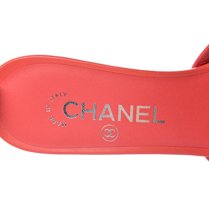 Chanel Lambskin PVC Mule Transparent 38 Red 7 of 10