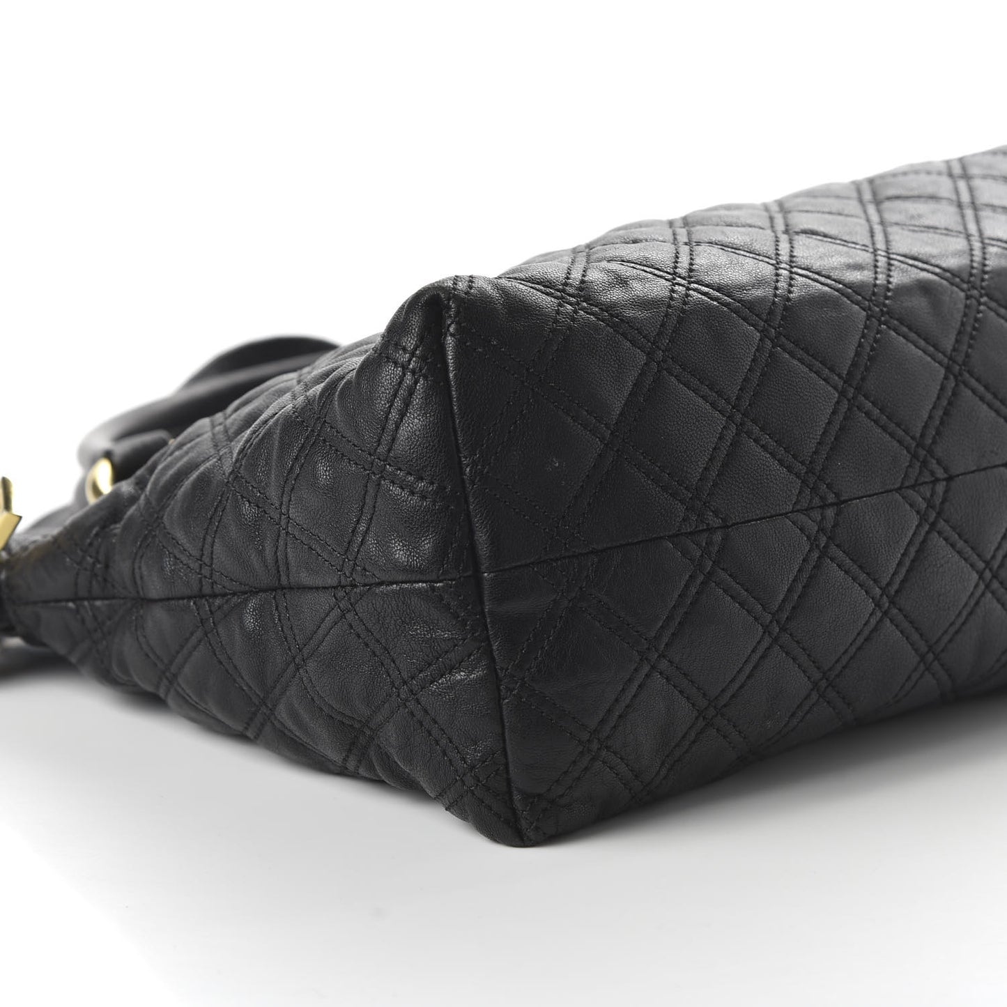 Calfskin Quilted Rio Satchel Tote Bag Black