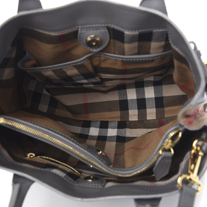 Burberry Smooth Calfskin Medium Banner Tote Grey 4 of 10