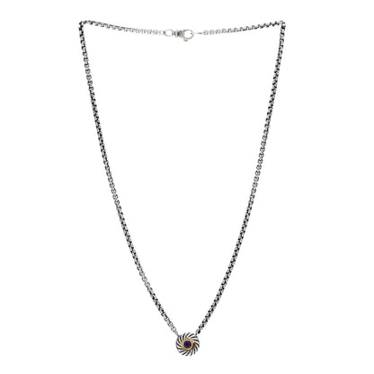 David Yurman Sterling Silver 14K Yellow Gold Amethyst Cookie Necklace 2 of 4