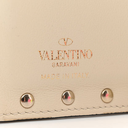 Valentino Garavani Calfskin Rockstud Card Holder with Zipper Ivory 8 of 10
