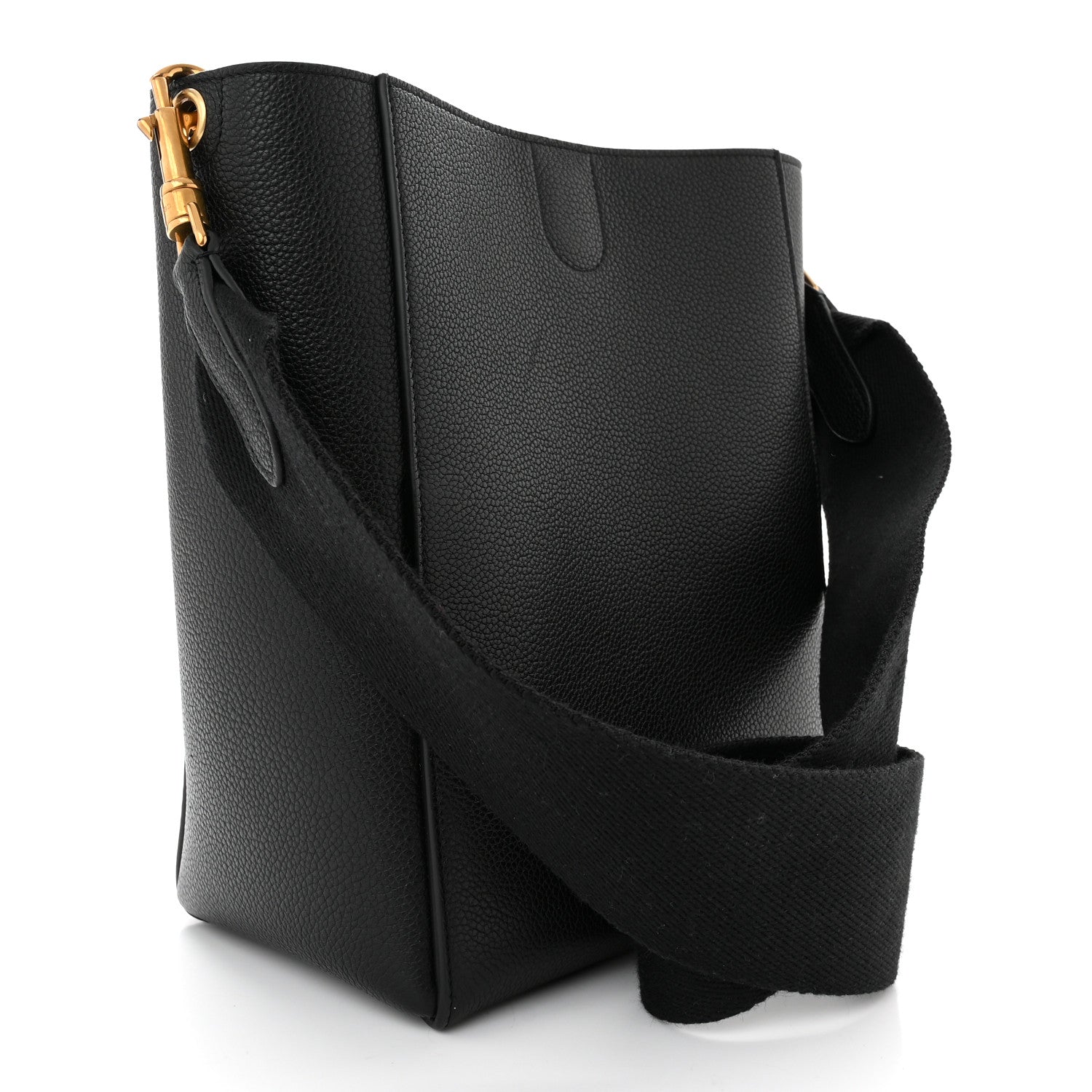 Celine Soft Grained Calfskin Small Sangle Bucket Bag Black 3 of 9