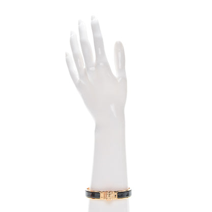 Hermes Enamel Charniere Uni Narrow Hinged Bracelet M Black 2 of 6