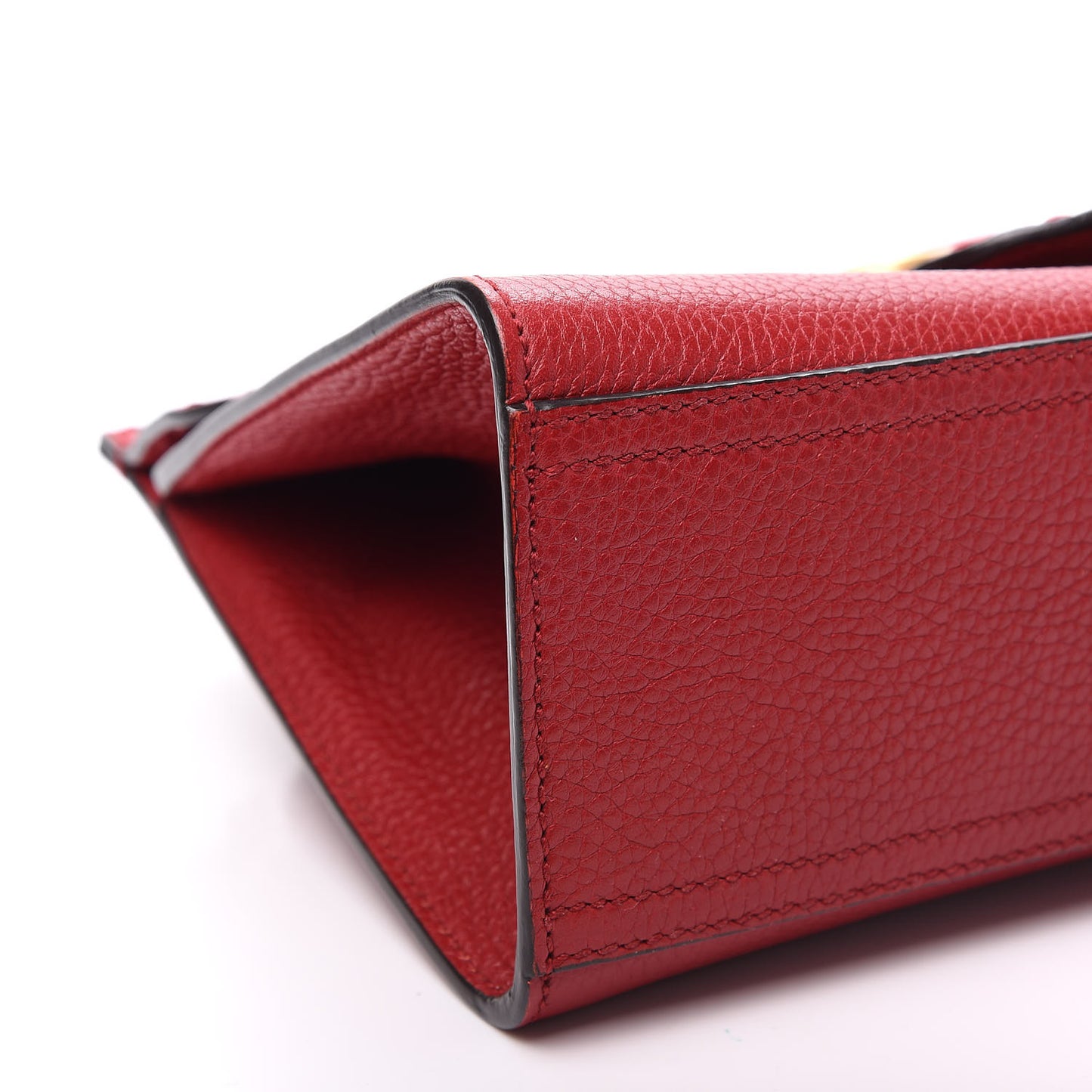 Calfskin Mini GG Marmont Top Handle Bag Vulcanic Red