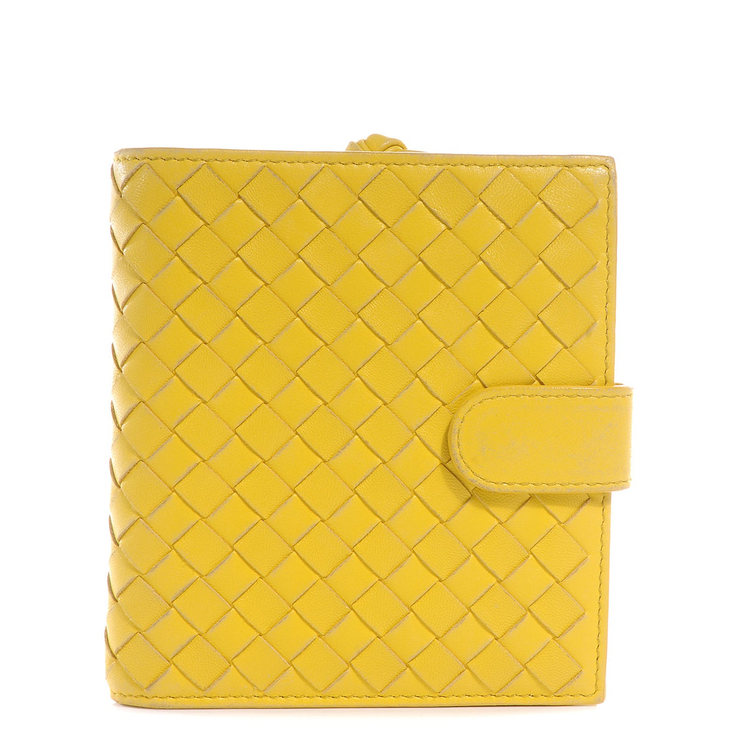 Nappa Intrecciato French Compact Wallet Yellow