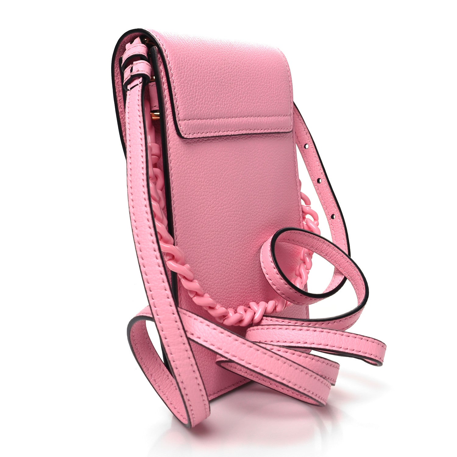 Versace Calfskin La Medusa Chain Crossbody Phone Pouch Pink 4 of 9