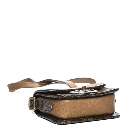 Chanel Iridescent Calfskin Back To School Mini Crossbody Flap Dark Gold 4 of 8
