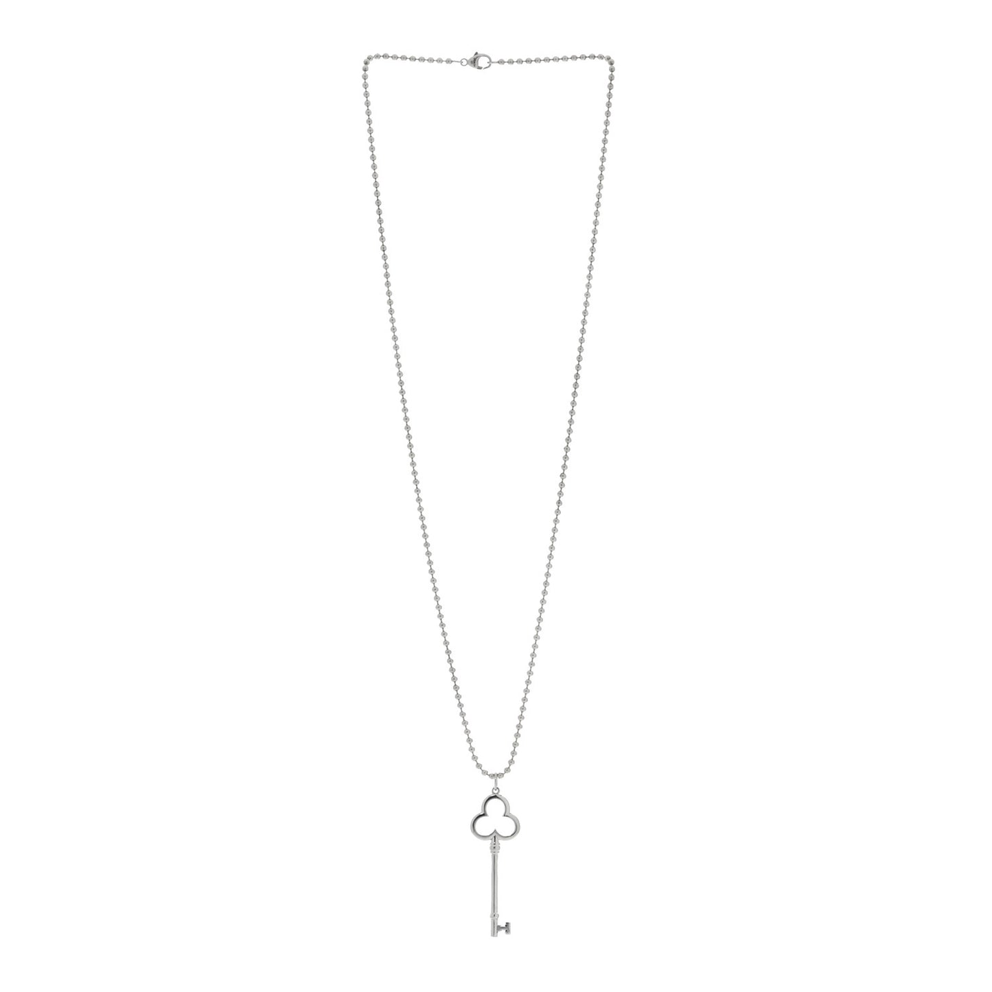 Sterling Silver Large Trefoil Key Pendant Necklace
