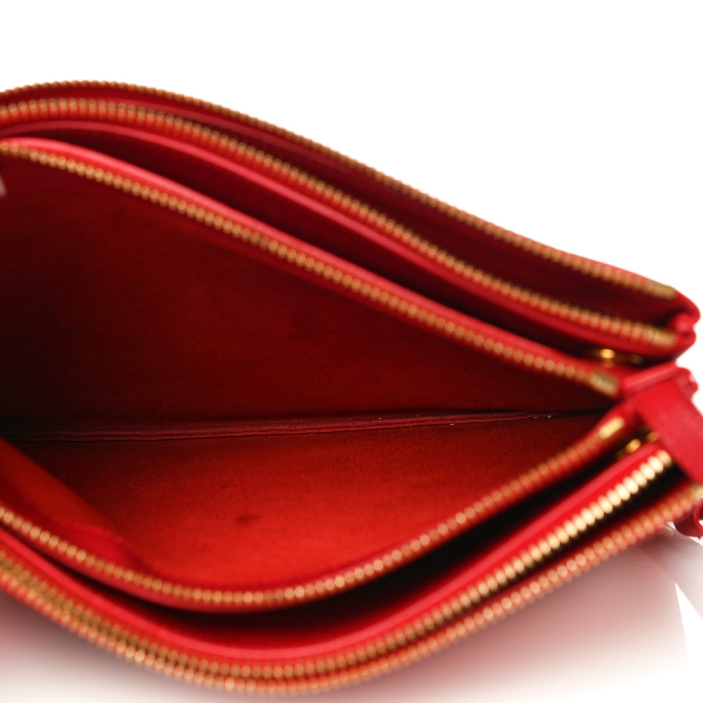 Goatskin Large Trio Crossbody Bag Scarlet