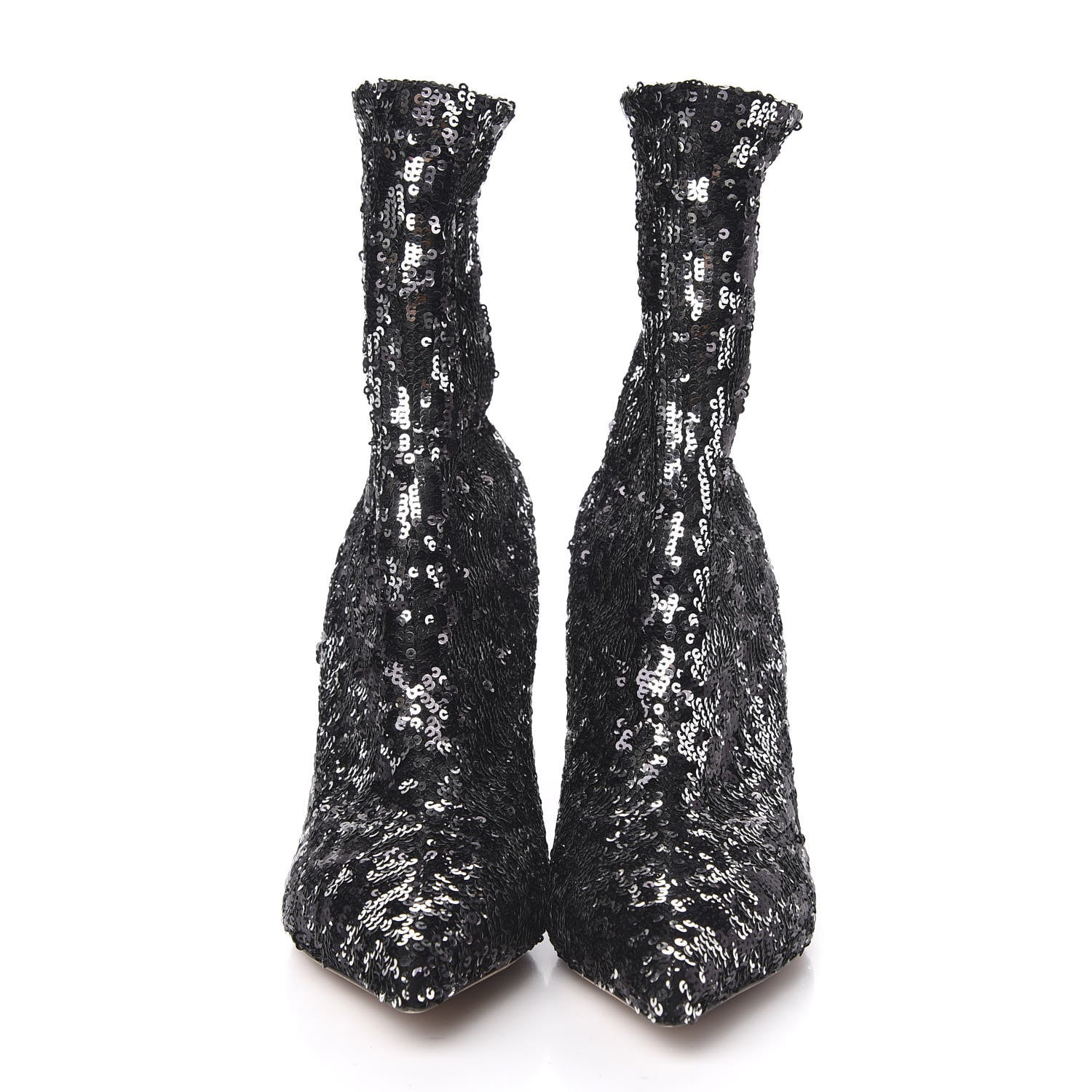 Valentino Garavani Sequin Ankle Boots 40.5 Silver 2 of 7