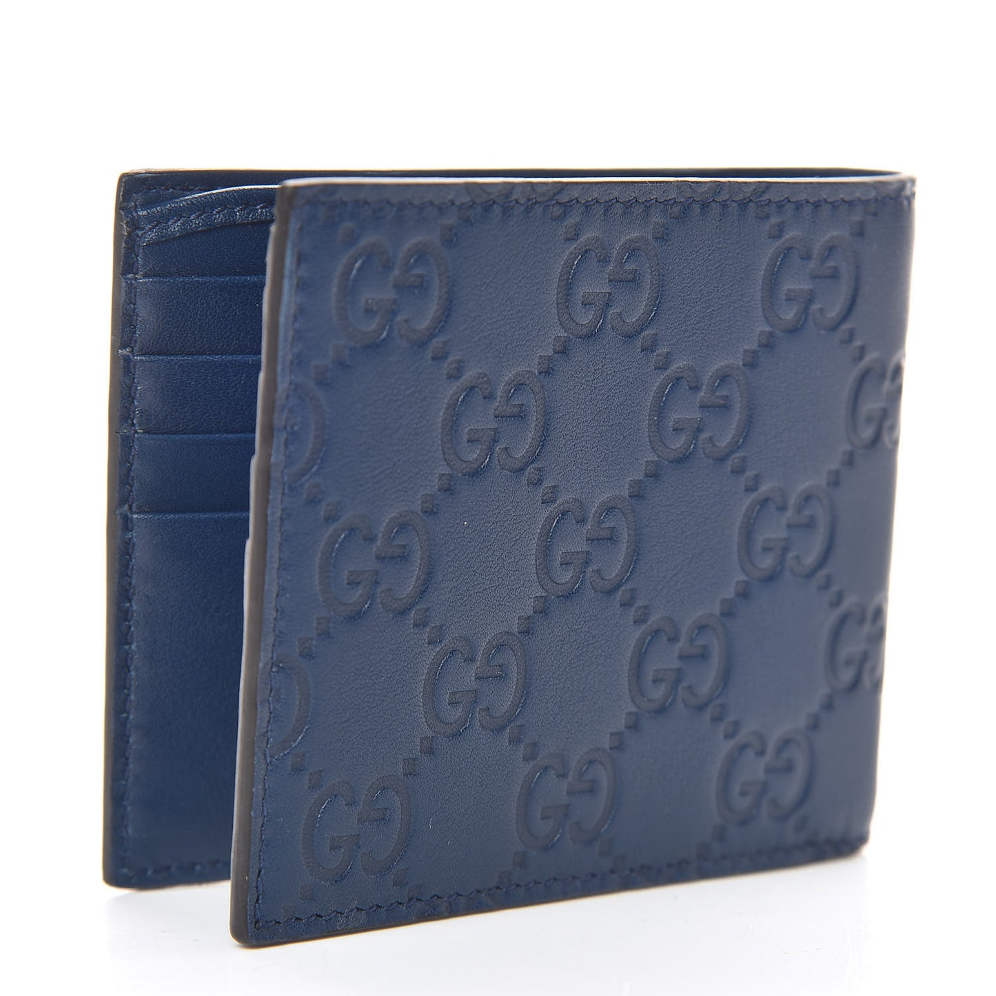 X MLB Guccissima Signature NY Yankees Embroidered Bi-Fold Wallet Royale Ivory