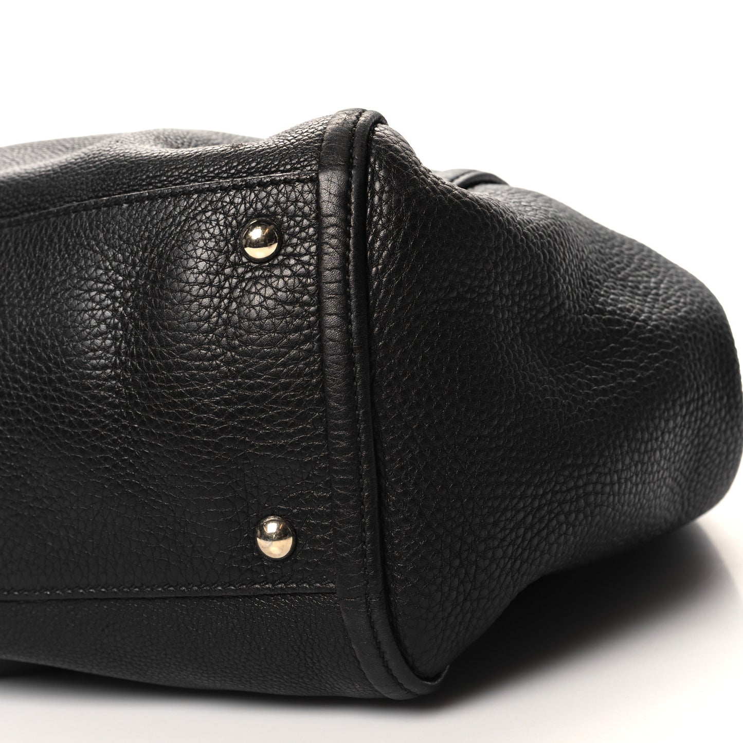 Pebbled Calfskin Medium Soho Shoulder Bag Black