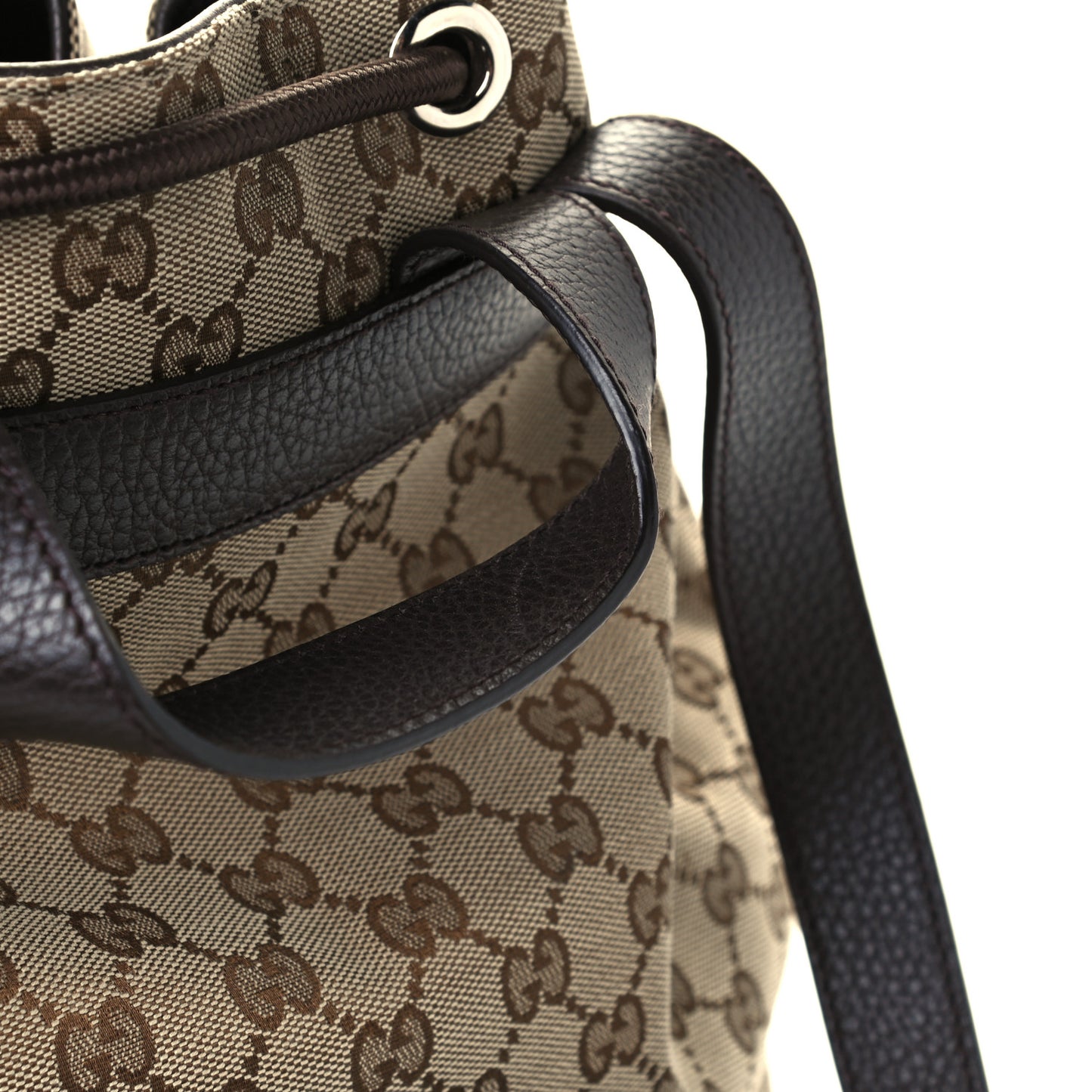Monogram Dollar Calfskin O Drawstring Backpack Beige Ebony Testa di Moro Dark Chocolate