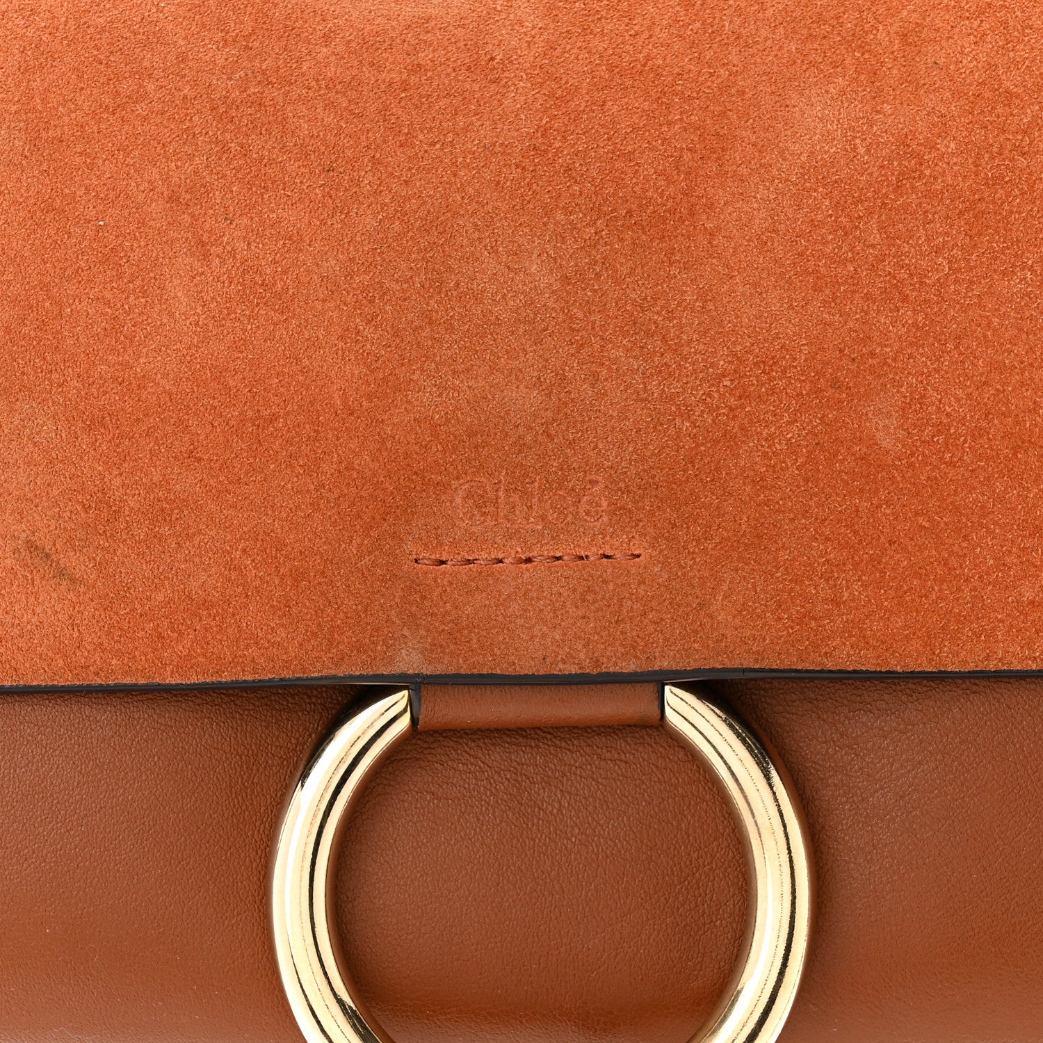Chloe Suede Calfskin Small Faye Shoulder Bag Tobacco 8 of 15