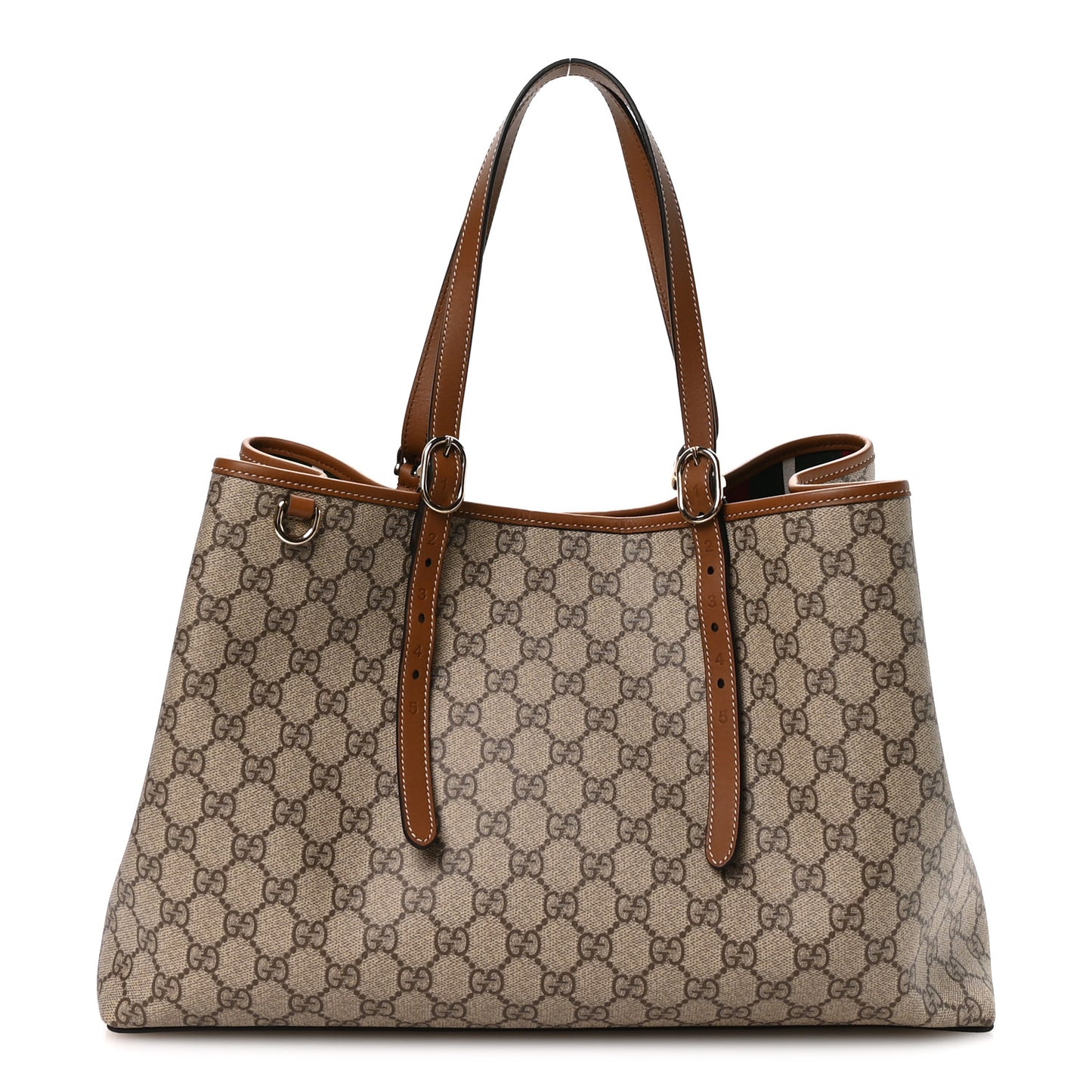 GG Supreme Monogram Emblem Large Tote Bag Beige Ebony Sundial