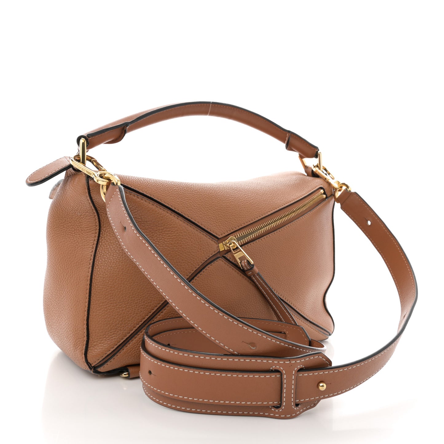 Calfskin Medium Puzzle Bag Light Caramel