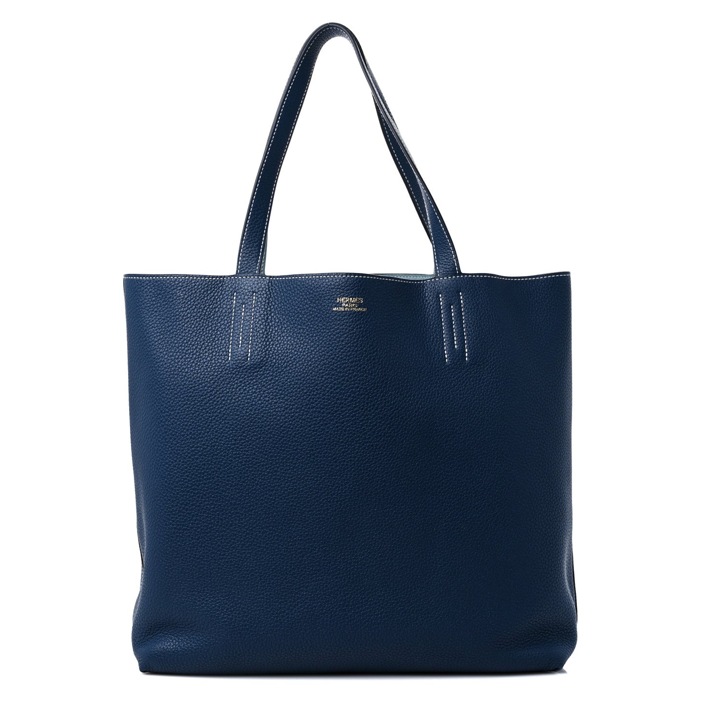 Taurillon Clemence Double Sens 36 Reversible Tote Bleu Sapphire Izmir