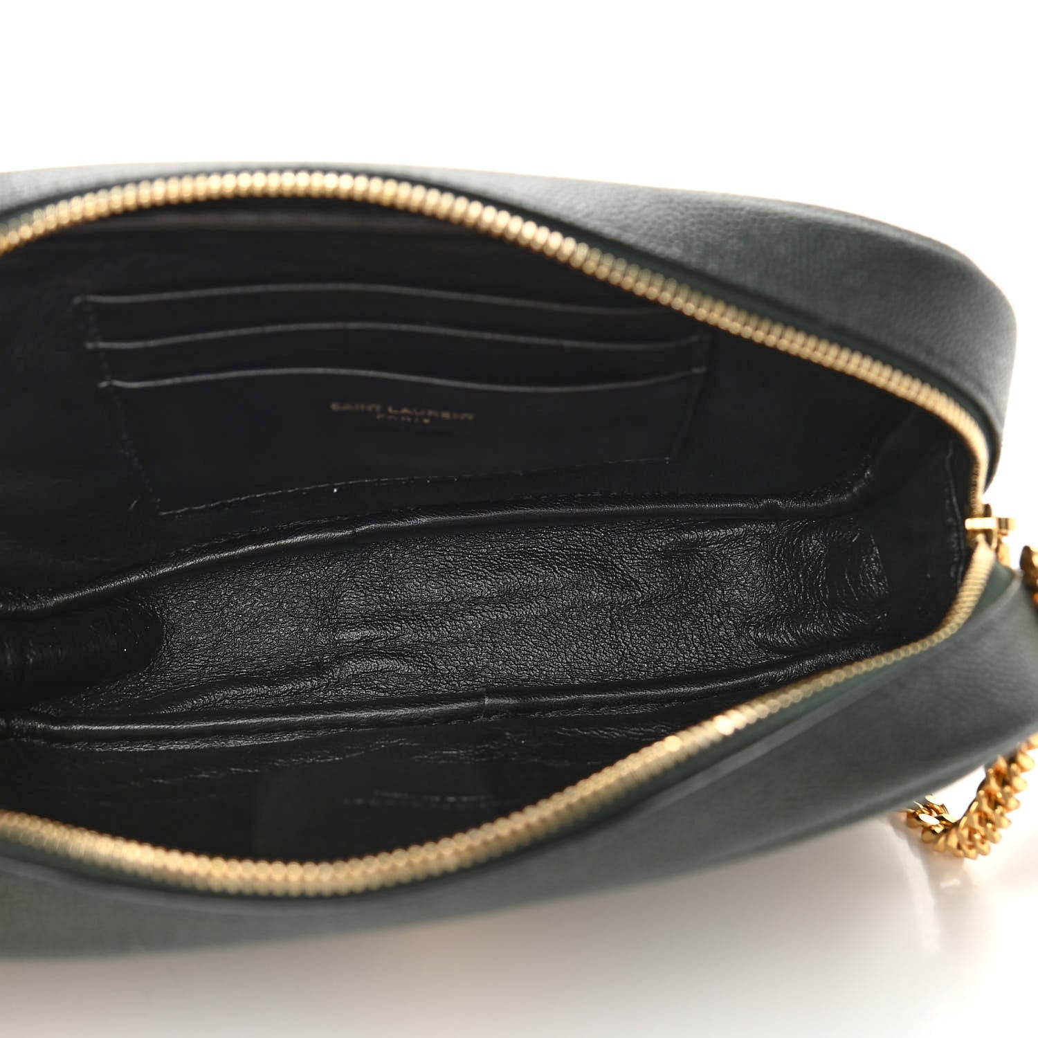 Saint Laurent Grain De Poudre Matelasse Monogram Mini Lou Camera Bag New Vert Fonce 5 of 12