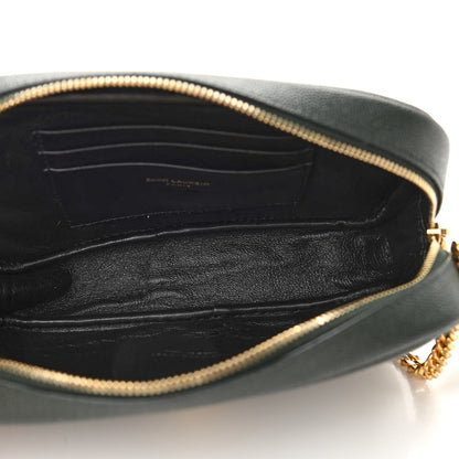 Saint Laurent Grain De Poudre Matelasse Monogram Mini Lou Camera Bag New Vert Fonce 5 of 12