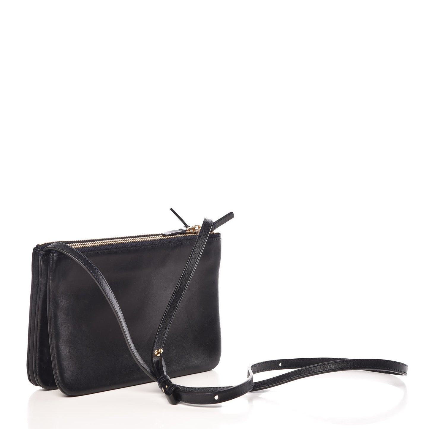 Lambskin Small Trio Crossbody Bag Navy Blue